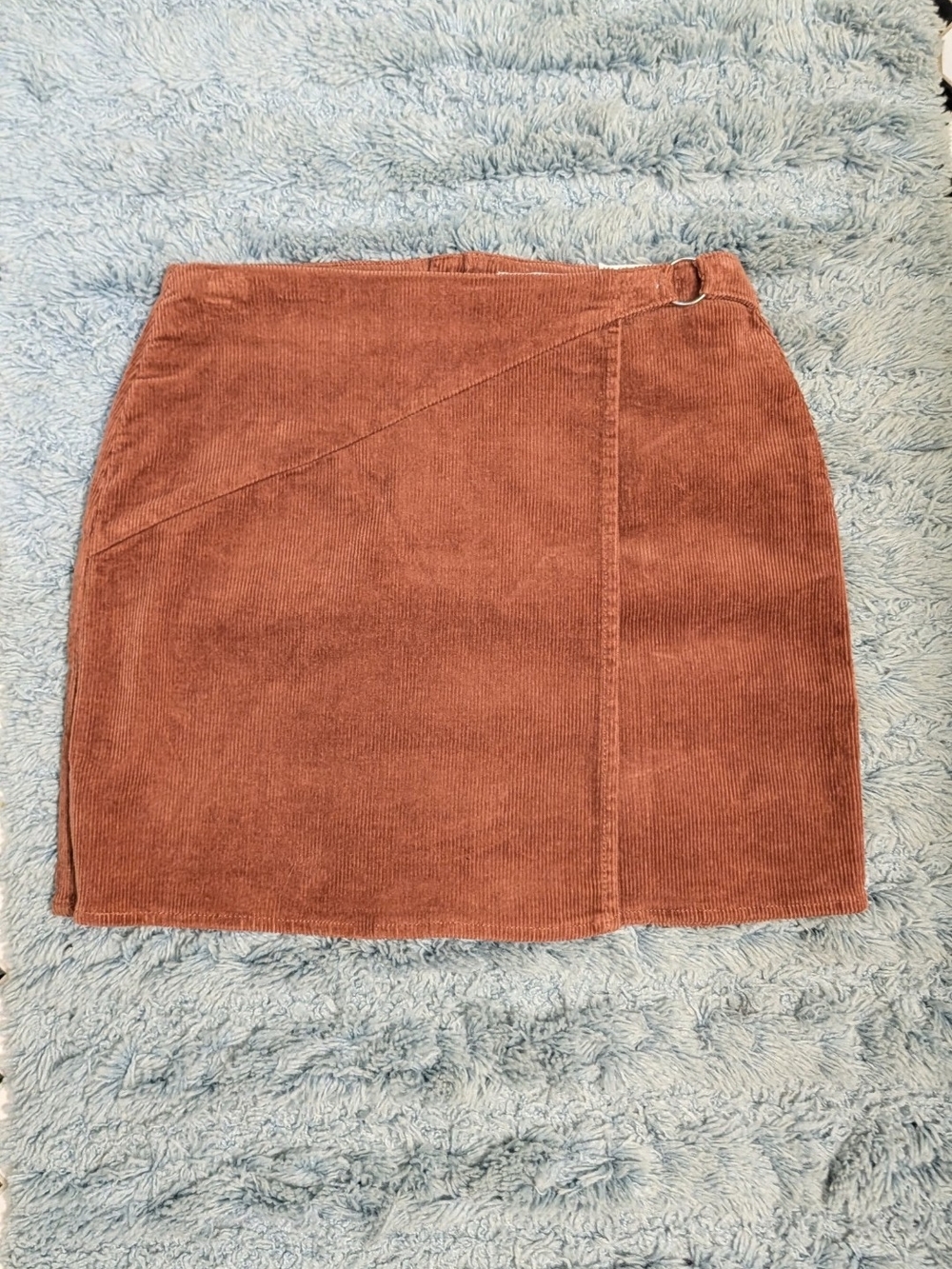 Kohl's SO Rust Corduroy Wrap-Style Mini Skirt